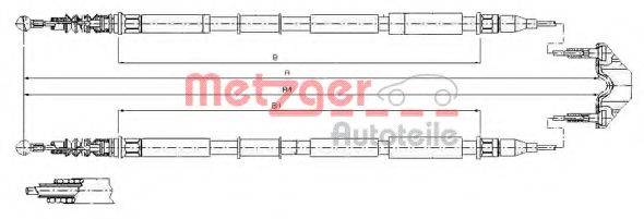 Трос ручного тормоза METZGER 11.5867