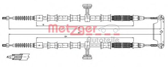 Трос ручного тормоза METZGER 11.5945