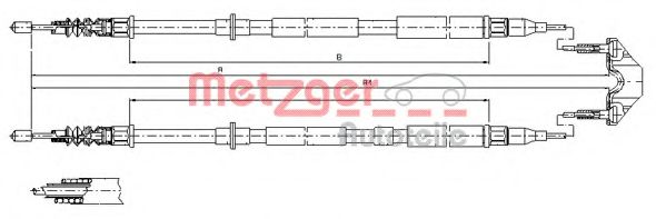 Трос ручного тормоза METZGER 11.5950