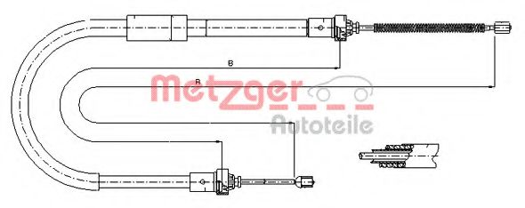 Трос ручного тормоза METZGER 11.6574