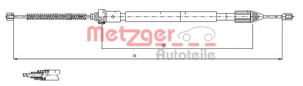 Трос ручного тормоза METZGER 11.6598
