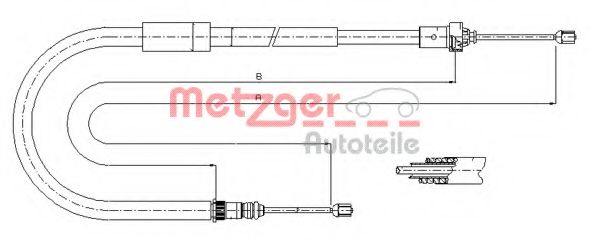 Трос ручного тормоза METZGER 11.6663