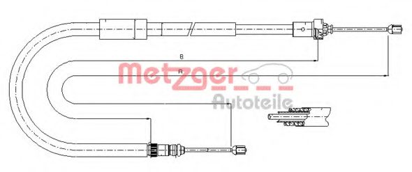 Трос ручного тормоза METZGER 11.6664