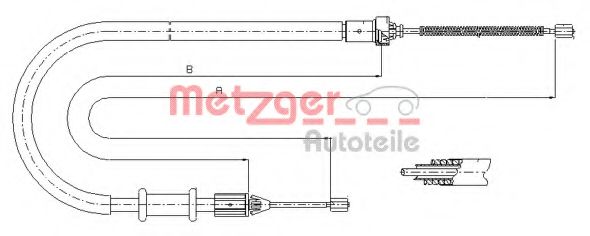 Трос ручного тормоза METZGER 11.6676