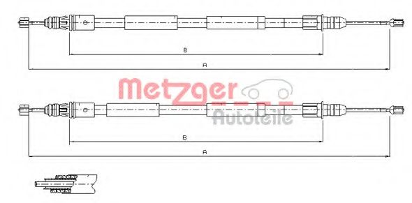 Трос ручного тормоза METZGER 11.6771