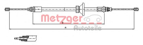 Трос ручного тормоза METZGER 11.6801