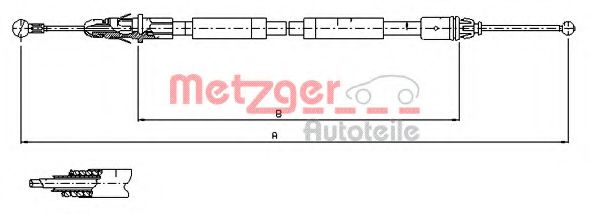 Трос ручного тормоза METZGER 11.6804