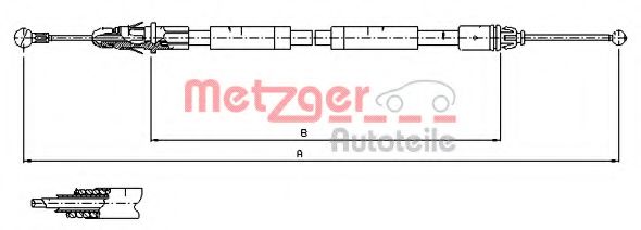 Трос ручного тормоза METZGER 11.6805