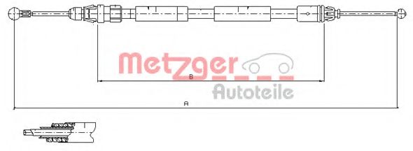 Трос ручного тормоза METZGER 11.6808