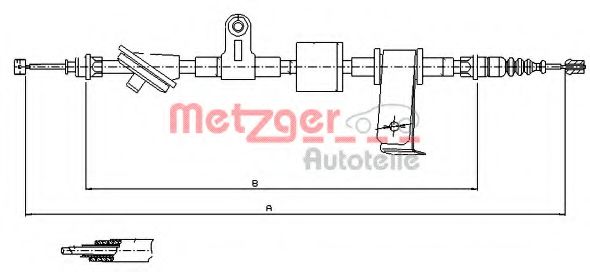 Трос ручного тормоза METZGER 12.0101