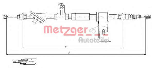 Трос ручного тормоза METZGER 12.0102