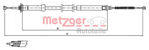 Трос ручного тормоза METZGER 12.0701