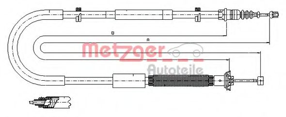 Трос ручного тормоза METZGER 12.0703
