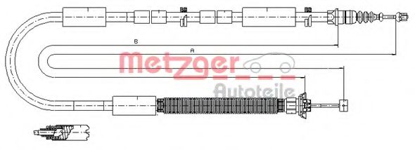 Трос ручного тормоза METZGER 12.0706
