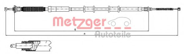 Трос ручного тормоза METZGER 12.0718