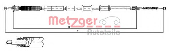 Трос ручного тормоза METZGER 12.0719
