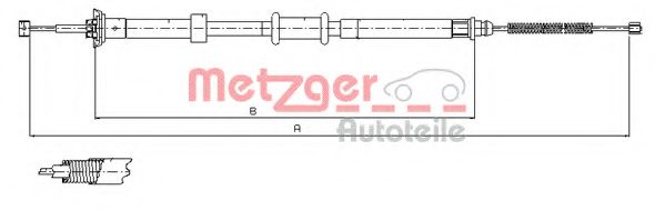 Трос ручного тормоза METZGER 12.0724