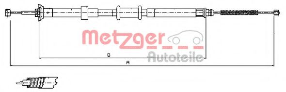 Трос ручного тормоза METZGER 12.0725