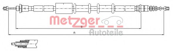 Трос ручного тормоза METZGER 1651.22