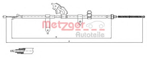 Трос ручного тормоза METZGER 17.1080