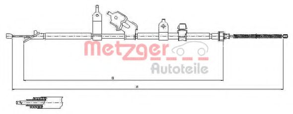 Трос ручного тормоза METZGER 17.1081