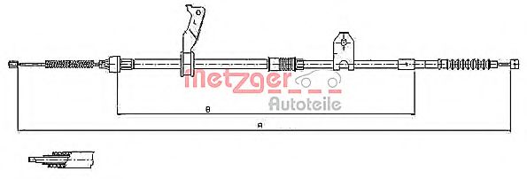 Трос ручного тормоза METZGER 17.1480