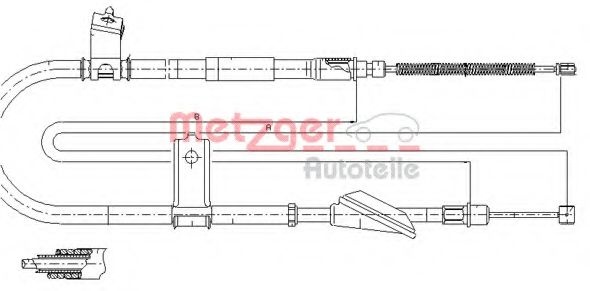Трос ручного тормоза METZGER 17.2515