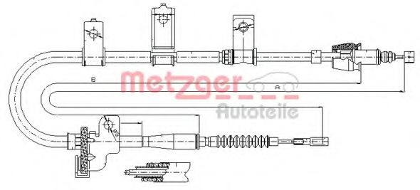 Трос ручного тормоза METZGER 17.6020