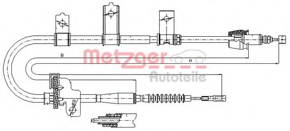 Трос ручного тормоза METZGER 17.6021