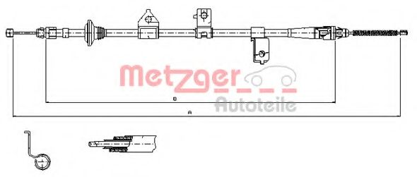 Трос ручного тормоза METZGER 17.6027