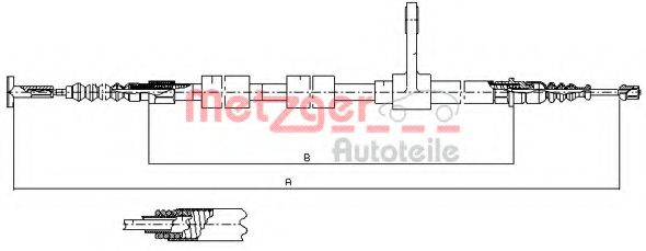 Трос ручного тормоза METZGER 251.31