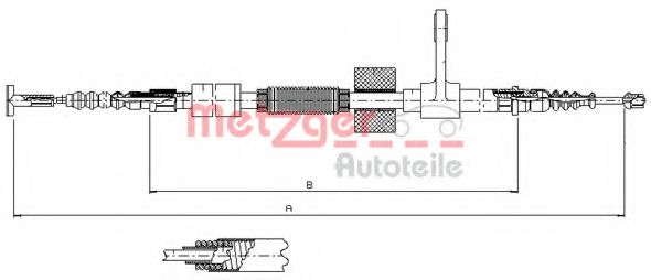 Трос ручного тормоза METZGER 251.32