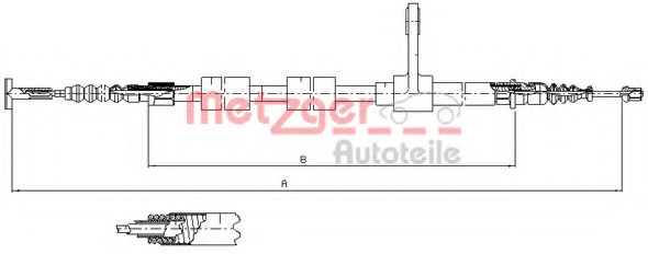 Трос ручного тормоза METZGER 251.33