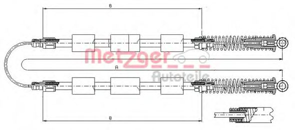 Трос ручного тормоза METZGER 321.20