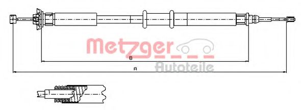 Трос ручного тормоза METZGER 631.20