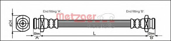 Тормозной шланг metzger 4110082