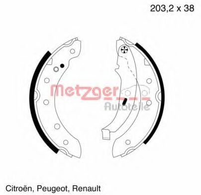 Тормозные колодки барабанные METZGER MG 584