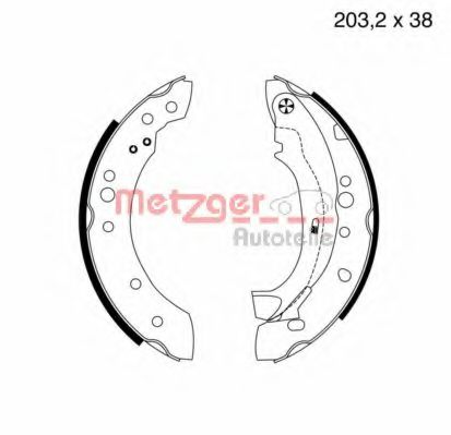 Тормозные колодки барабанные METZGER MG 961
