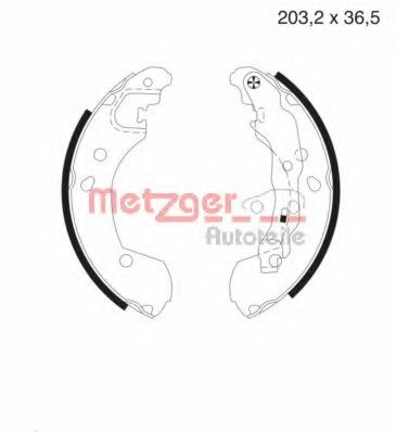 Тормозные колодки барабанные METZGER MG 985