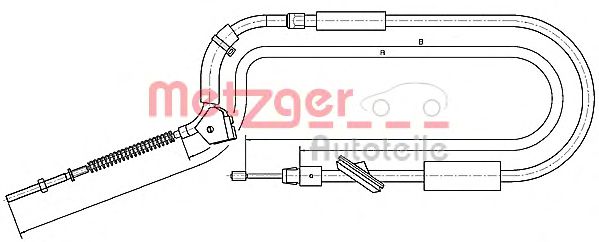 Трос ручного тормоза METZGER 10.9335