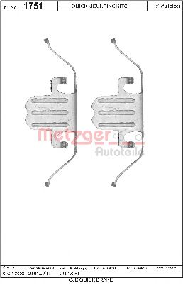 Скобы тормозных колодок METZGER 109-1751