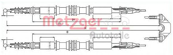 Трос ручного тормоза METZGER 11.5858