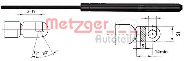 Амортизатор багажника METZGER 2110368
