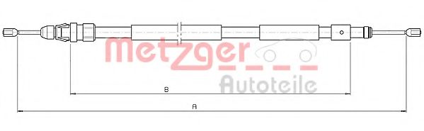 Трос ручного тормоза METZGER 10.4708