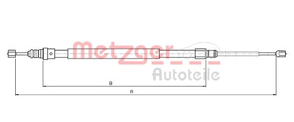 Трос ручного тормоза METZGER 10.6686