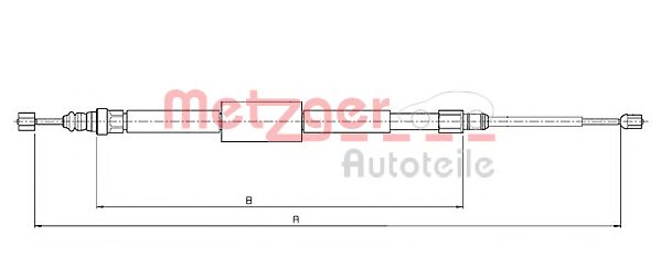 Трос ручного тормоза METZGER 10.6687