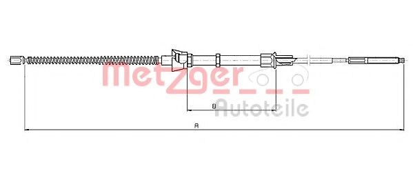 Трос ручного тормоза METZGER 10.7134