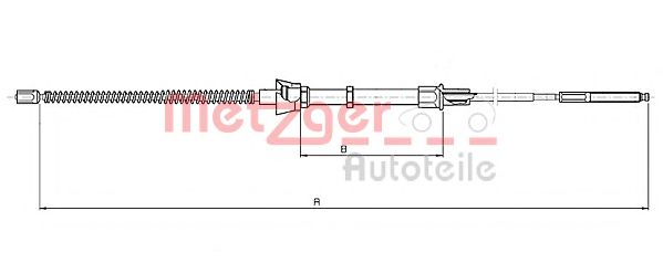 Трос ручного тормоза METZGER 10.7136