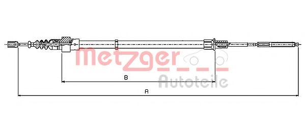 Трос ручного тормоза METZGER 10.7137