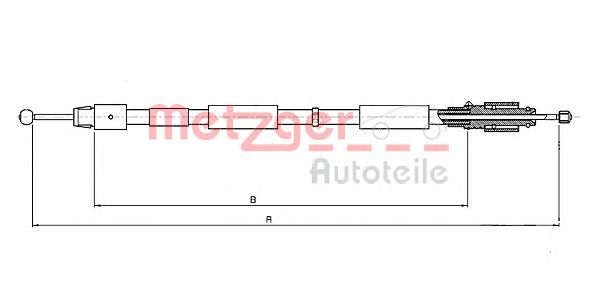 Трос ручного тормоза METZGER 10.7634